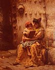 Lessons Paintings - The Reading Lesson by Frederick Arthur Bridgman
